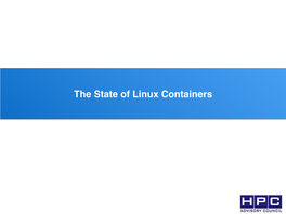 The State of Linux Containers