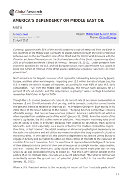 S Dependency on Middle East Oil