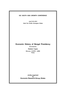 Shaibal Gupta Economic History of Bengal Presidency