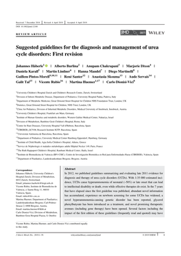 Suggested Guidelines for the Diagnosis ...F Urea Cycle Disorders