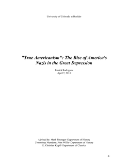 The Rise of America's Nazis in the Great Depression