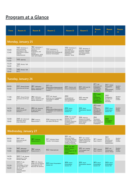 Program at a Glance