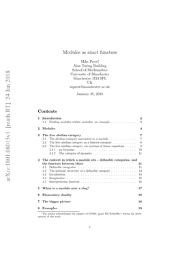 Modules As Exact Functors