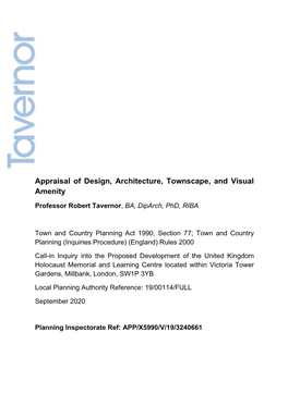 Appraisal of Design, Architecture, Townscape, and Visual Amenity