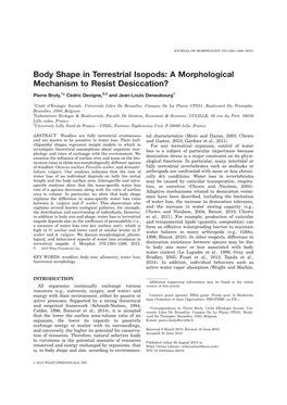 Body Shape in Terrestrial Isopods: a Morphological Mechanism to Resist Desiccation?