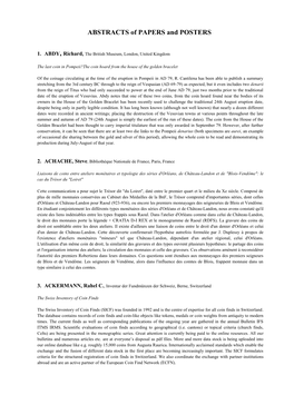 ABSTRACTS of PAPERS and POSTERS