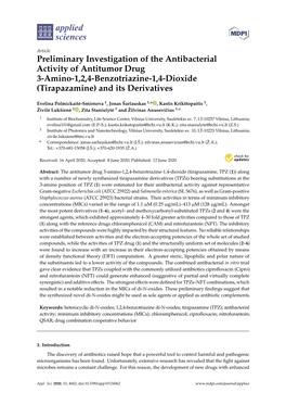 Preliminary Investigation of the Antibacterial Activity of Antitumor Drug 3-Amino-1, 2, 4-Benzotriazine-1, 4-Dioxide (Tirapazamine) and Its Derivatives