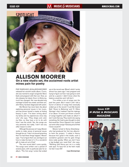 ALLISON MOORER on a New Studio Set, the Acclaimed Roots Artist Mines Pain for Poetry