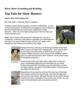 Top Tails for Show Hunters