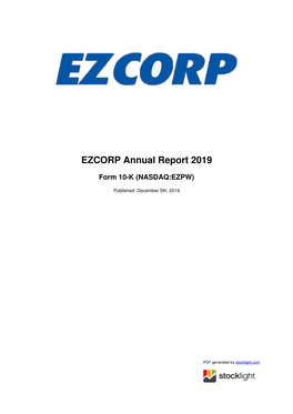 EZCORP Annual Report 2019