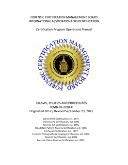 8.7 and 8.9 of the Certification Program Operations Manual