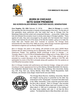 Born in Chicago Sets Sxsw Premiere Big Screen Blues Brings Together Races, Generations