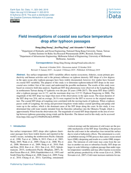 Field Investigations of Coastal Sea Surface Temperature Drop After Typhoon Passages