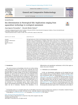 Sex Determination in Neotropical Fish Implications Ranging From