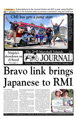 CMI Bus Gets a Jump Start of the Marshall Islands Blessed Its New Bus Last Week, and As You Can Plainly See, the Students Are Ecstatic