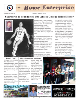 Skipworth to Be Inducted Into Austin College Hall of Honor