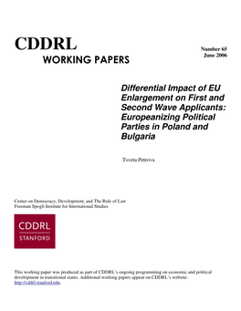CDDRL Number 65 WORKING PAPERS June 2006