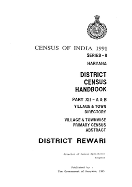 Village & Townwise Primary Census Abstract, Rewari, Part XII-A & B