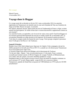 Voyage Dans Le Hoggar