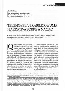 TELENOVELA BRASILEIRA: UMA Narrama SOBRE a NAÇÃO