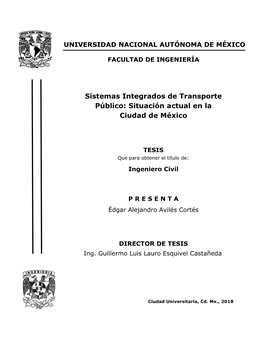 Sistemas Integrados De Transporte Público: Situación Actual En La Ciudad De México