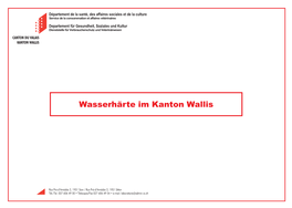 Wasserhärte Im Kanton Wallis