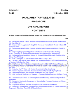 Parliamentary Debates Singapore Official