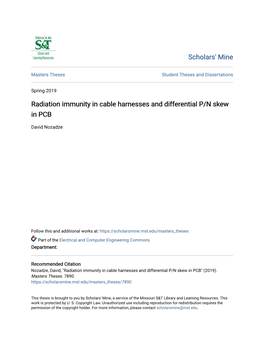 Radiation Immunity in Cable Harnesses and Differential P/N Skew in PCB