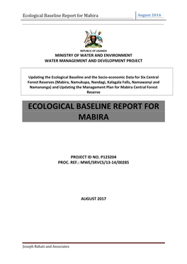 2016. Nationally Threatened Species for Uganda. Unpublished Report