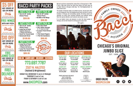 5 Off $10 Off Bacci Party Packs Chicago's