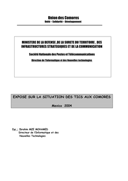 Union Des Comores Unité – Solidarité – Développement