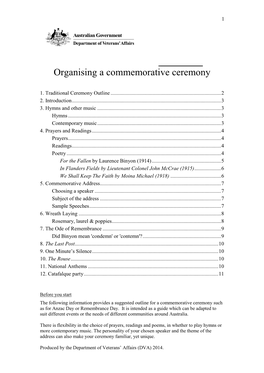 Organising a Commemorative Ceremony