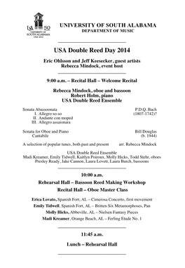 USA Double Reed Day 2014