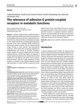 The Relevance of Adhesion G Protein-Coupled Receptors In