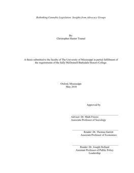 Rethinking Cannabis Legislation: Insights from Advocacy Groups