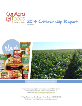 Conagra Foods 2014 Citizenship Report