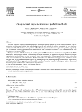 On a Practical Implementation of Particle Methods