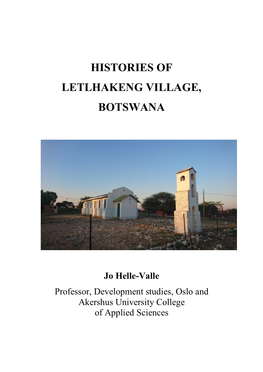 Histories of Letlhakeng Village, Botswana