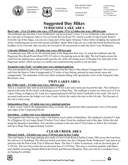 Suggested Day Hikes