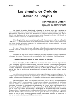 Les Chemins De Croix De Xavier De Langlais