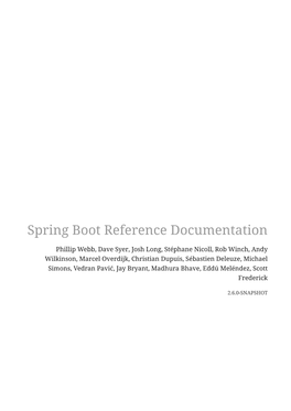Spring Boot Reference Documentation