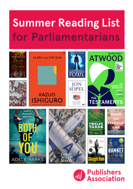 Read Summer Reading List for Parliamentarians