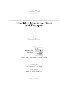 Quantifier Elimination Tests and Examples