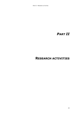 Part Ii Research Activities
