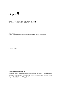 Chapter 3. Brunei Darussalam Country Report