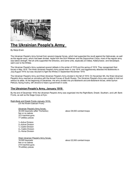 The Ukrainian People's Army by Marja Erwin