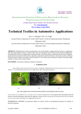 Technical Textiles in Automotive Applications