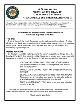 A Guide to the North Grove Trail of Calaveras Big Trees