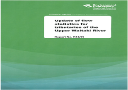 Update of Flow Statistics for Tributaries of the Upper Waitaki River
