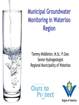 Municipal Groundwater Monitoring in Waterloo Region